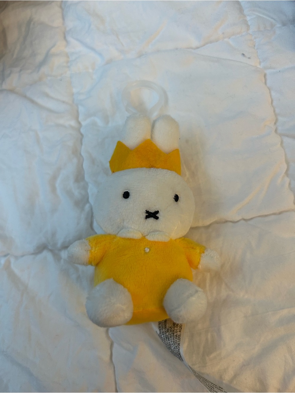 miffy Yellow and White Bunny Clip Plush